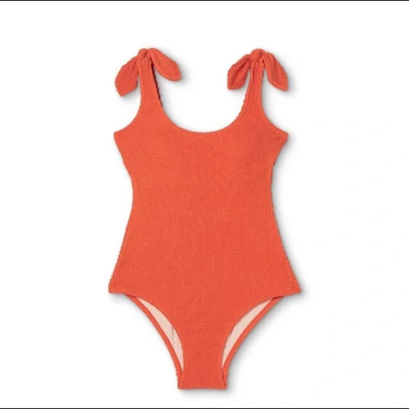 KONA SOL Pucker Textured 1-Pc Swimsuit "Rust" XS New - Picture 3 of 6